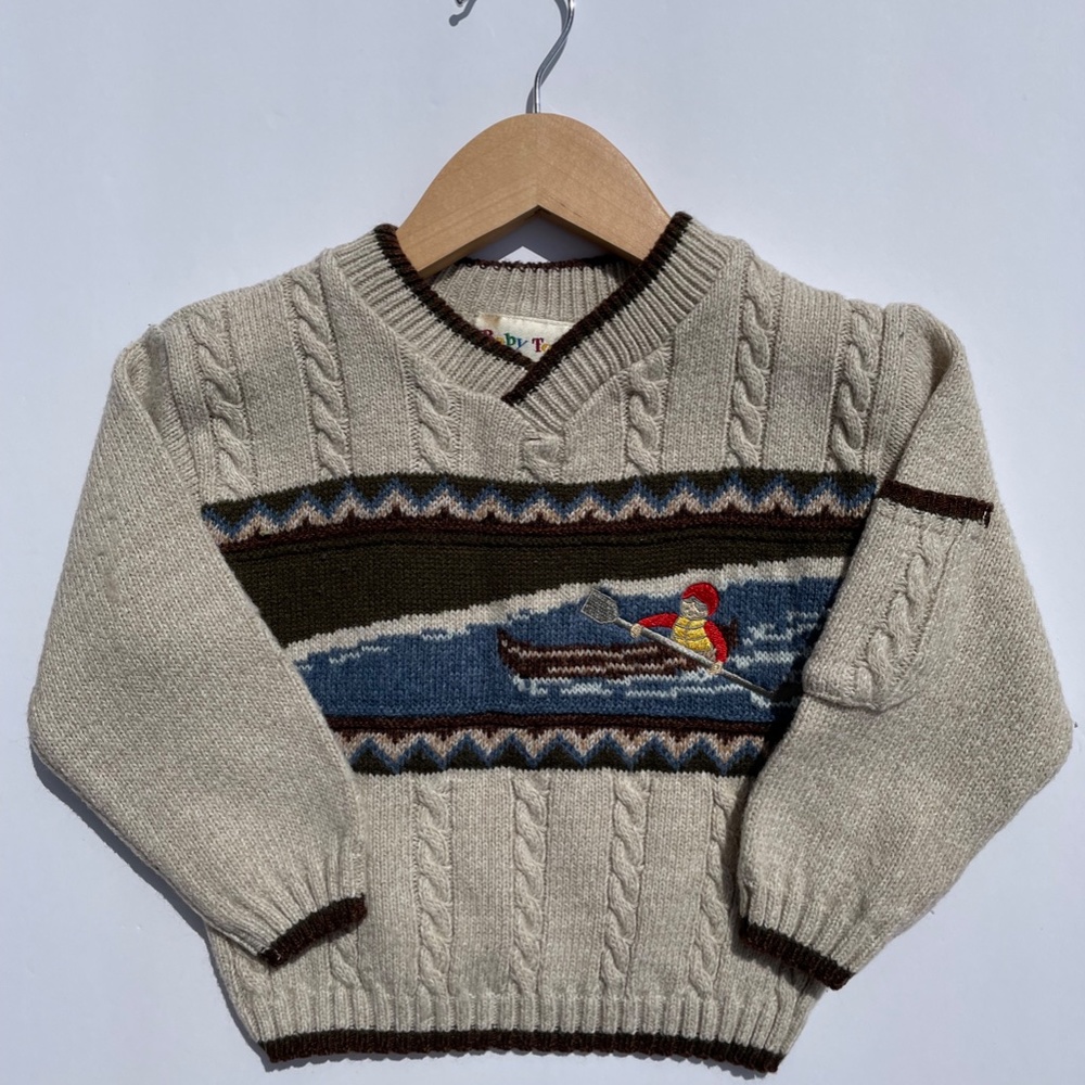 Vintage Baby Togs Rowing Embroidered Sweater